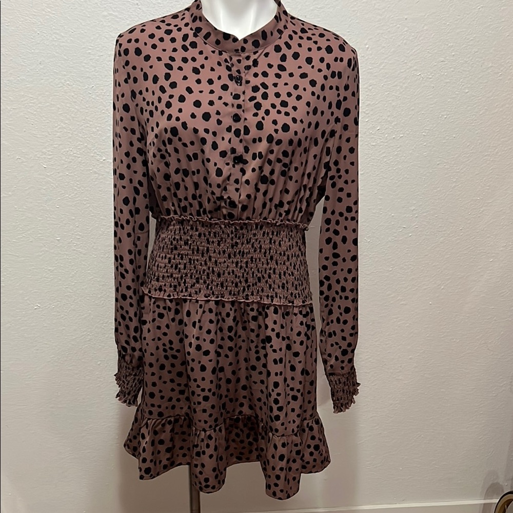 Cupshe Brown Polka Dot Dress Sz XL